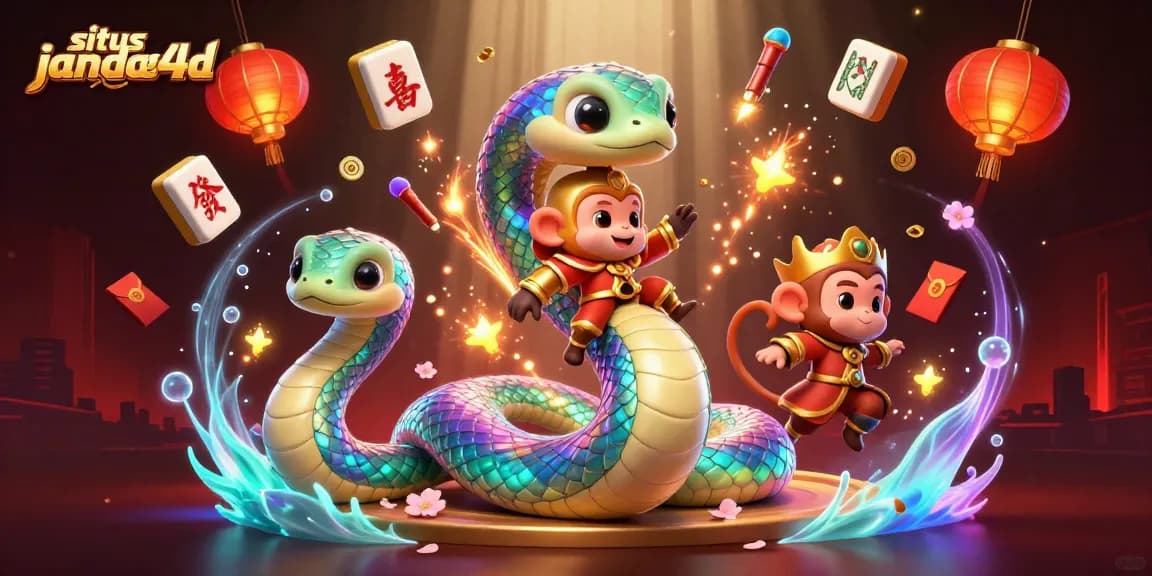 Gambarkan situs janda4d dengan naga pelangi yang bersinar, duit emas, dan suasana kasino yang memukau.
