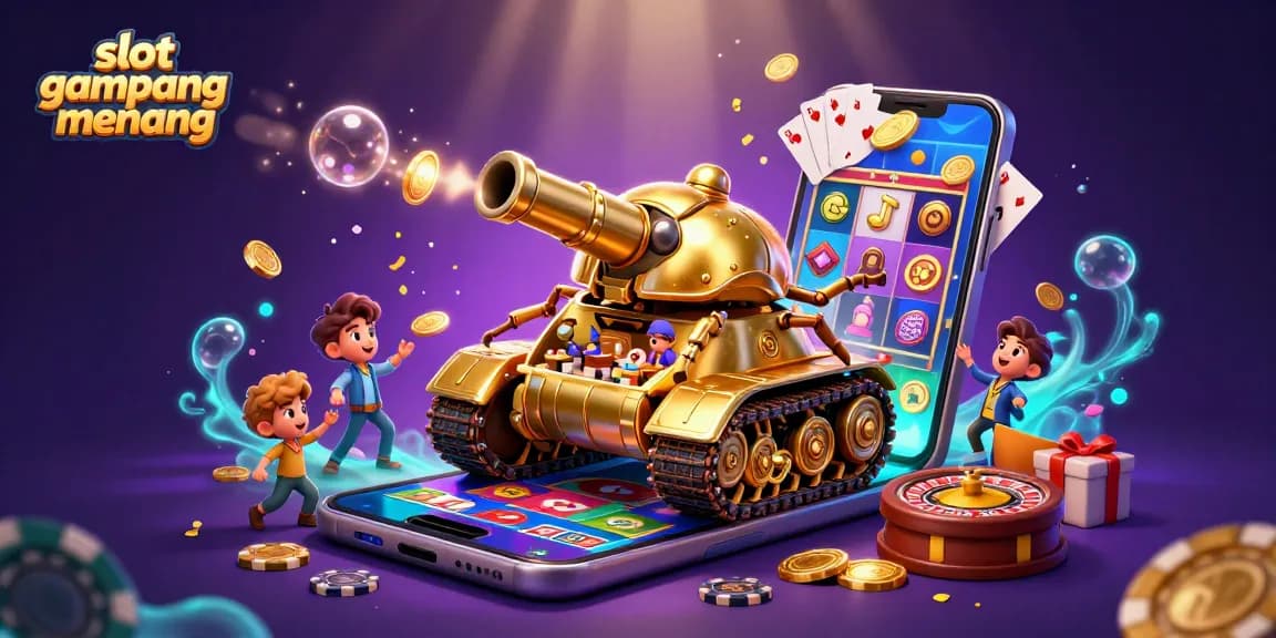 Experience slot gampang menang with a vibrant gaming scene featuring a unique golden tank casino.