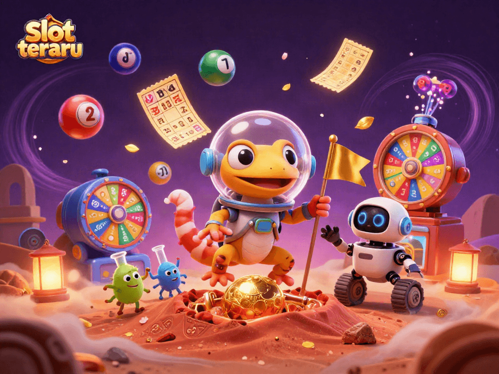 Engage with the vibrant world of slot terbaru where aliens celebrate at a Martian casino.