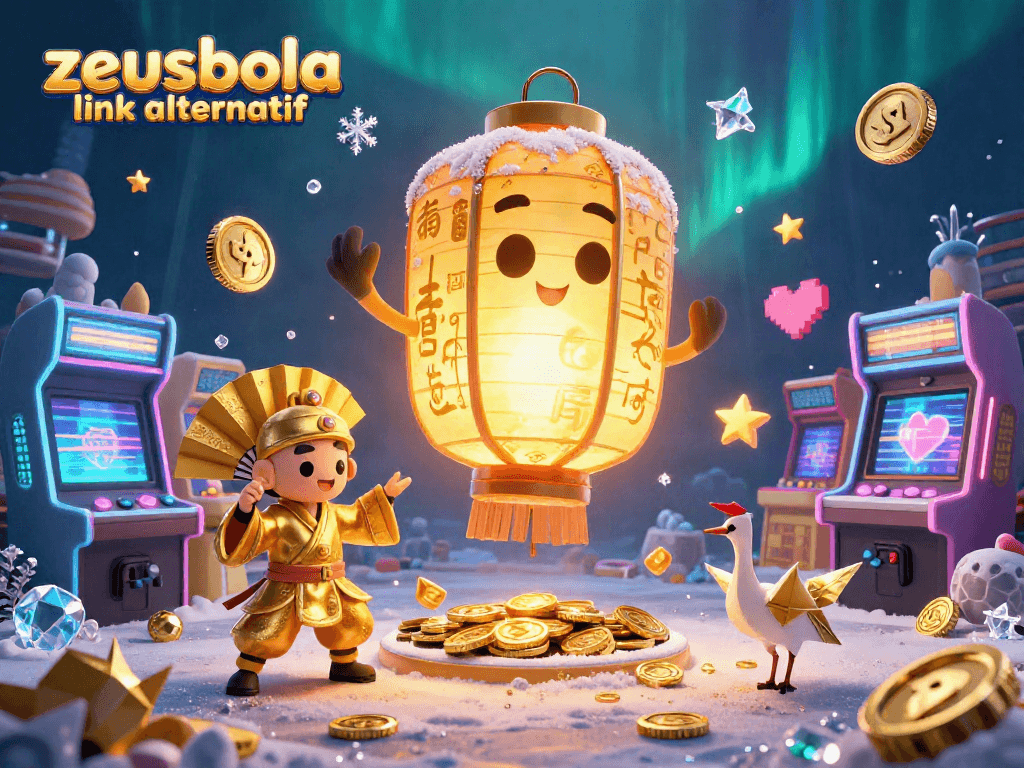 Engage with zeusbola link alternatif through a vibrant casino-themed scene showcasing gaming excitement.