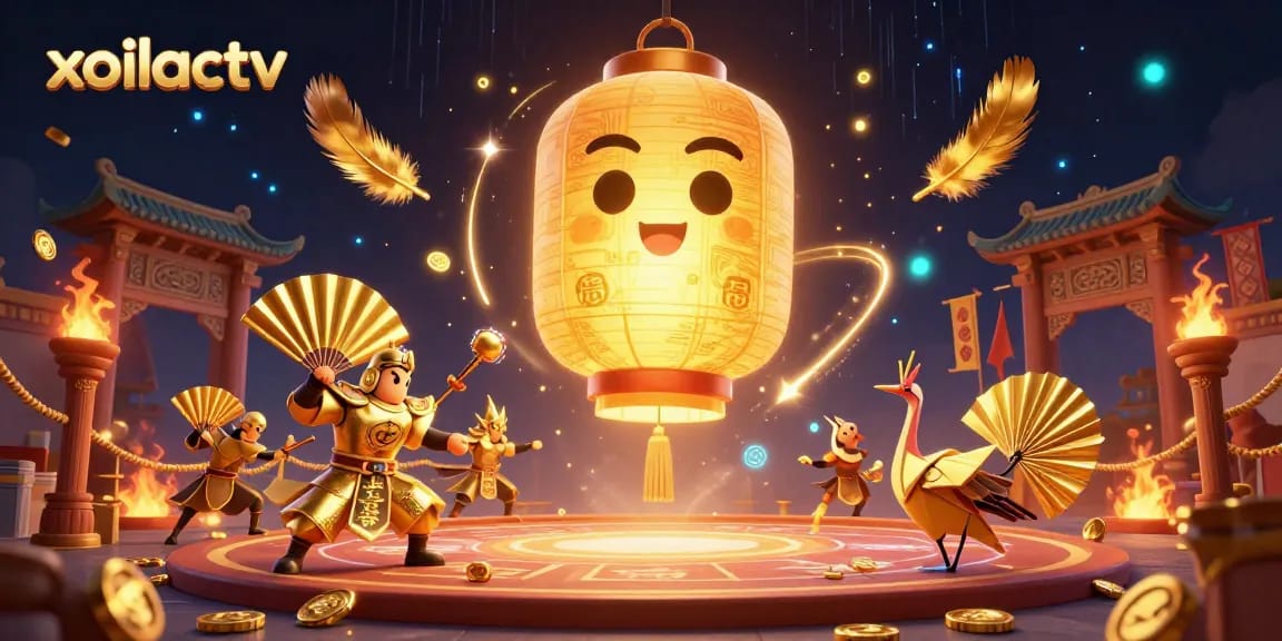 Experience thrilling gameplay at xoilactv with golden lanterns and vibrant casino elements.
