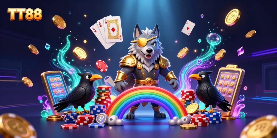 Spin the reels and embark on your TT88 gaming adventure with captivating characters and casino elements.