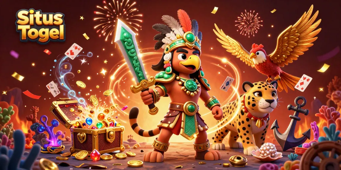 Experience the thrill of Situs Togel with colorful gems, golden coins, and dynamic gaming elements.