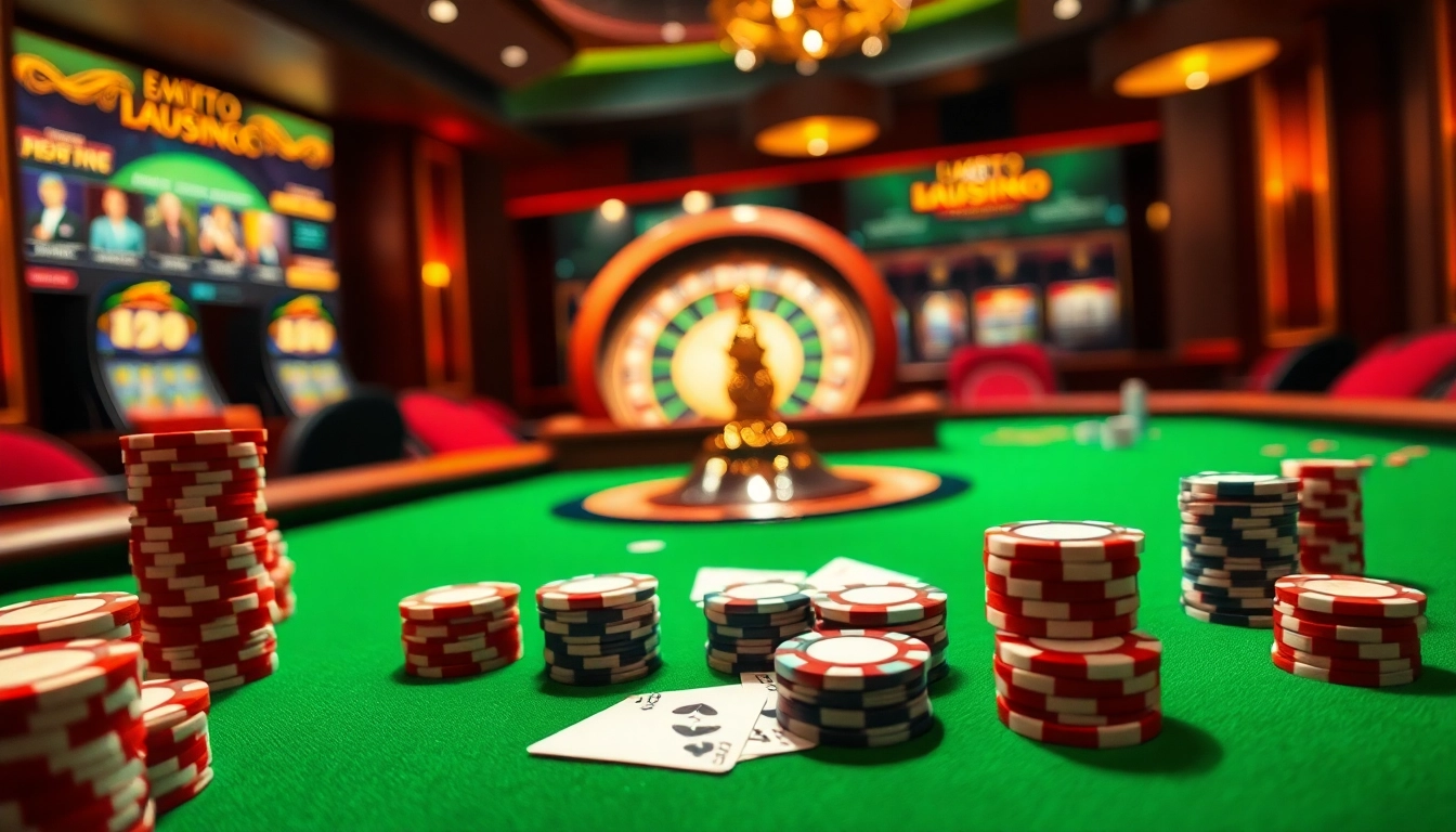 Jouez à des jeux passionnants au casino en ligne Français 2026 avec une action vibrante de roulette et de jetons de poker.