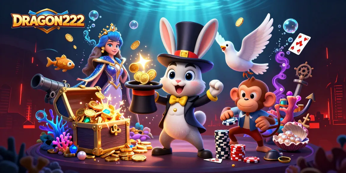 Experience thrilling wins with DRAGON222's vibrant illustrations of casino magic and excitement.