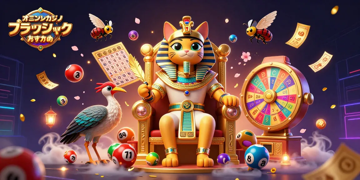オンラインカジノ ブラックジャック おすすめで勝利を狙う才知あふれるエジプトの神秘的なキャットのイラスト