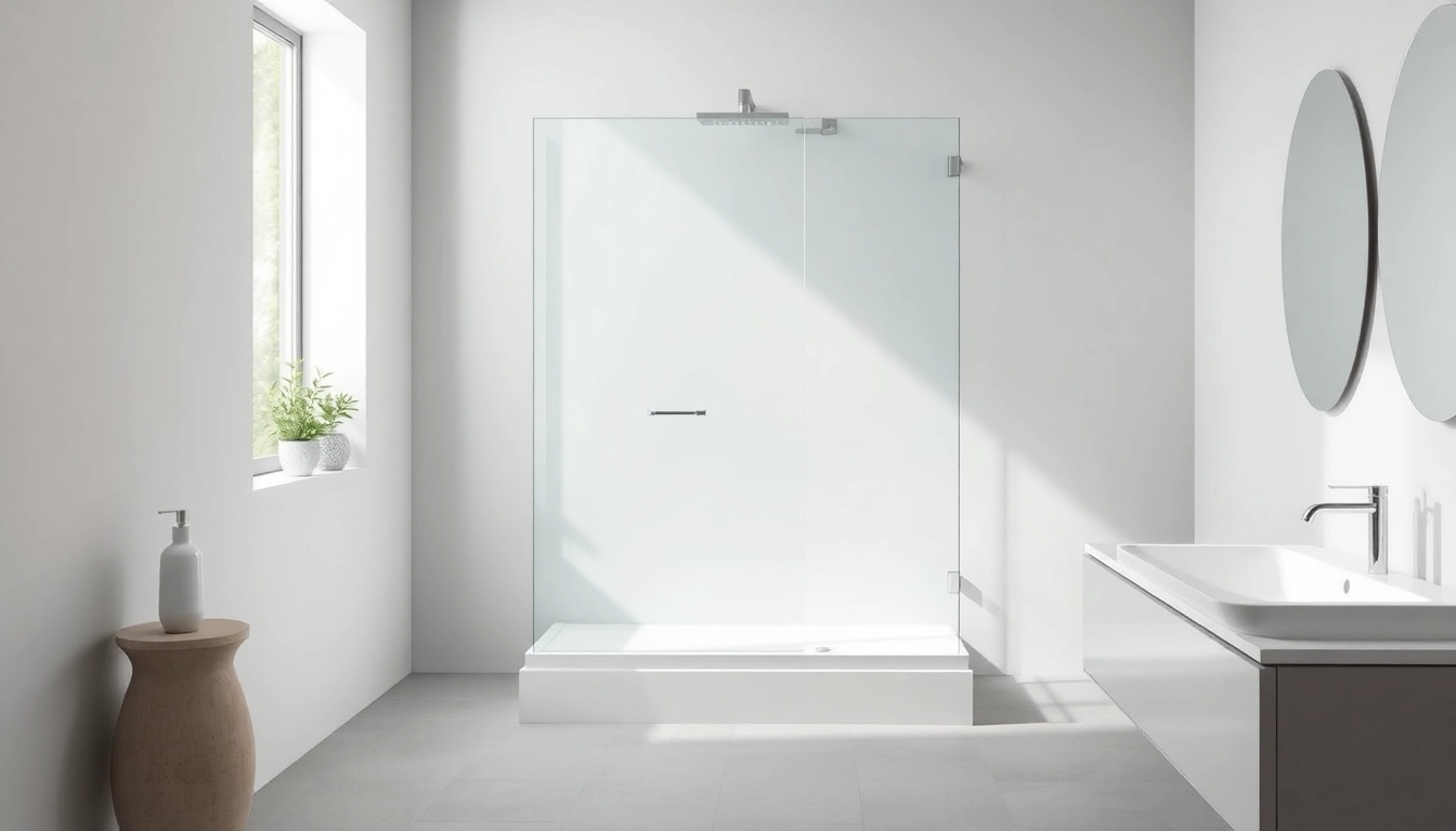 Paroi de douche italienne élégante intégrée dans une salle de bain moderne avec lumière naturelle.