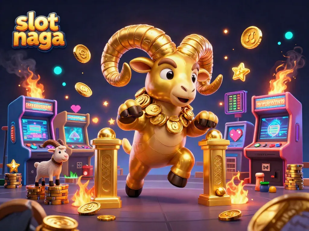 Experience exhilarating wins with slot naga at an animated golden casino scene.