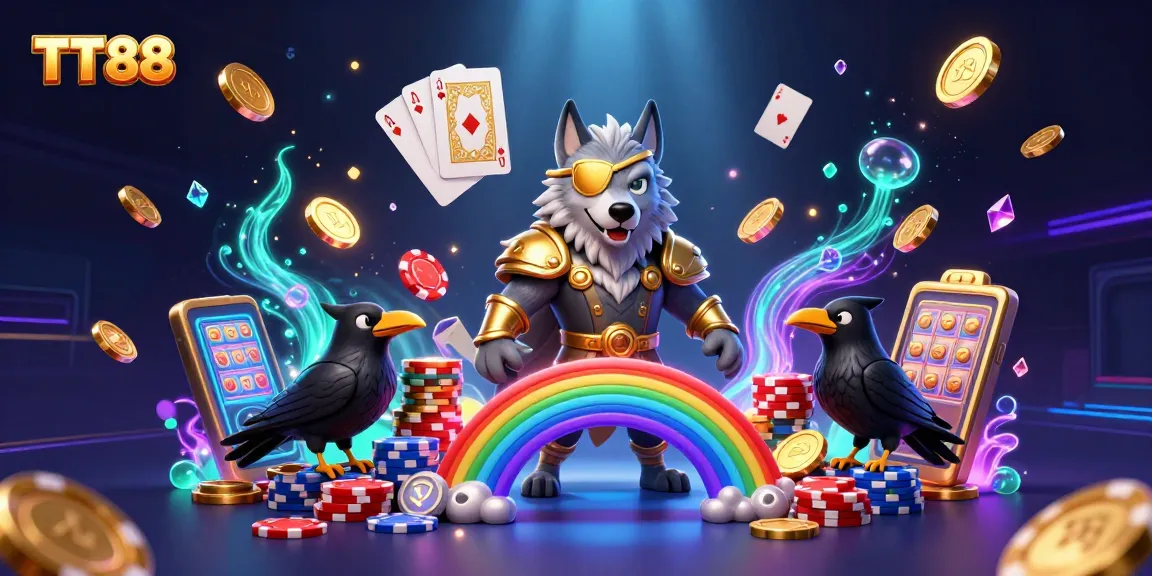 Spin the reels and embark on your TT88 gaming adventure with captivating characters and casino elements.