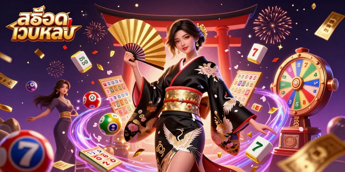 Engage with สล็อตเว็บตรง in this vibrant 3D casino scene filled with dynamic slot reels, lucky symbols, and festive elements.