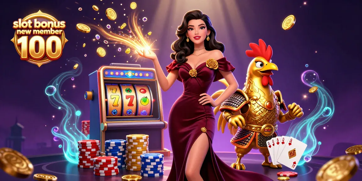 Engage with the excitement of slot bonus new member 100 in a vibrant 3D casino environment.