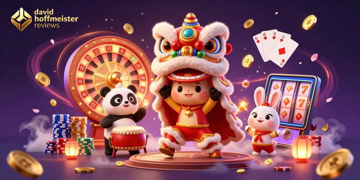 Experience the excitement of casino gaming with this vibrant illustration featuring david hoffmeister reviews amidst a lively scene of carnival characters and casino symbols.