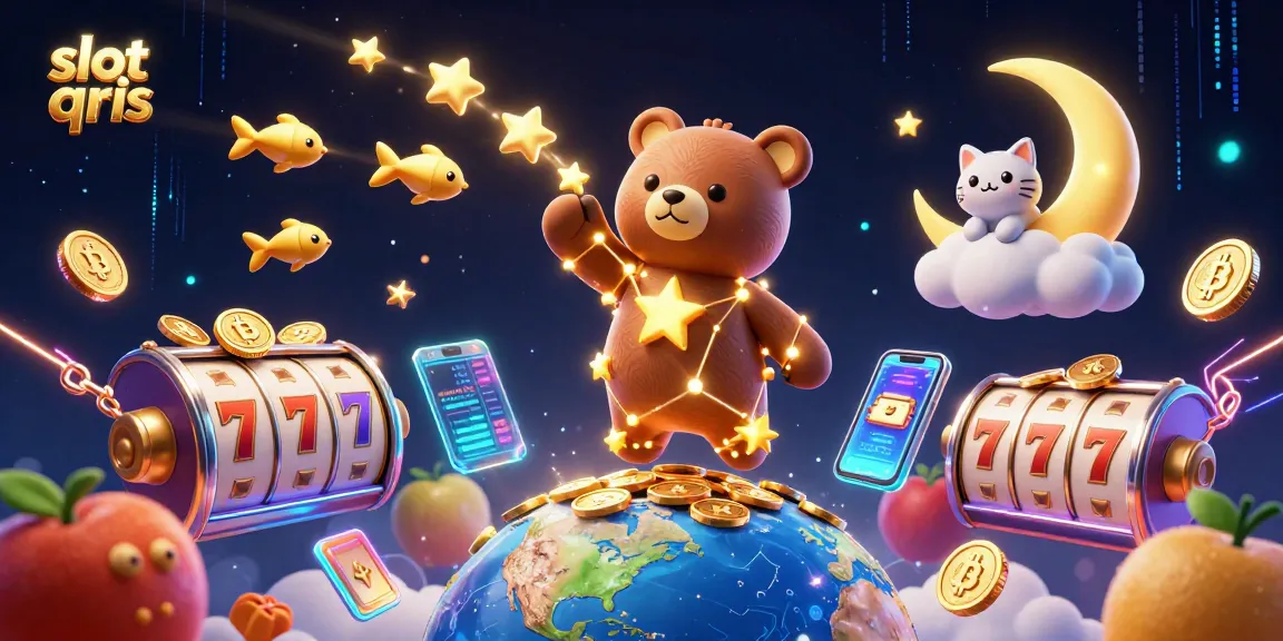 Spin the slot qris reels with vibrant 3D illustrations of lucky symbols, coins, and mystical creatures.