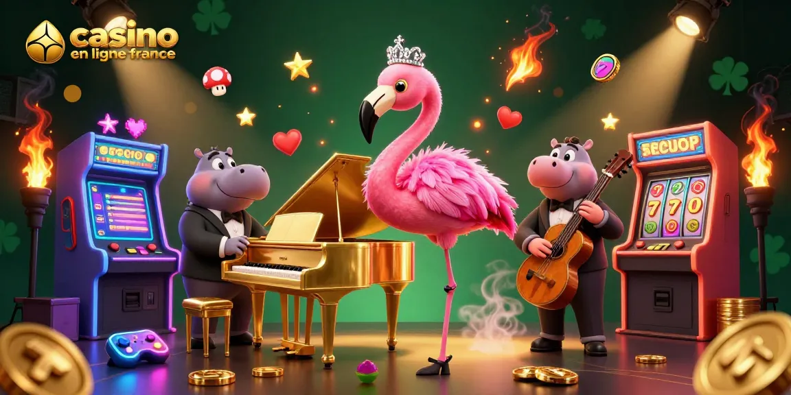 Profitez de l'expérience du casino en ligne France avec une illustration animée de jeux captivants.