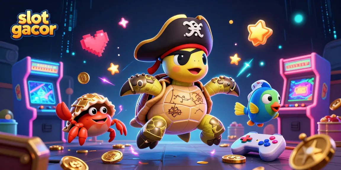 Permainan slot gacor yang menarik dengan karakter kartun di latar belakang menawan