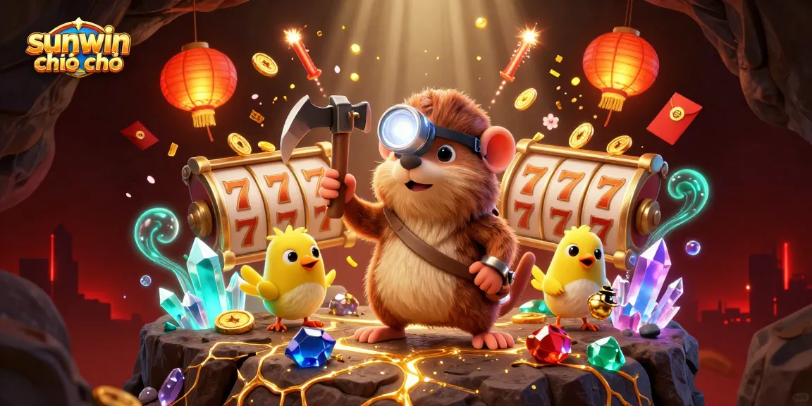 Engage in thrilling gameplay with sunwin chính chủ slot machines and treasures in a vibrant casino scene.