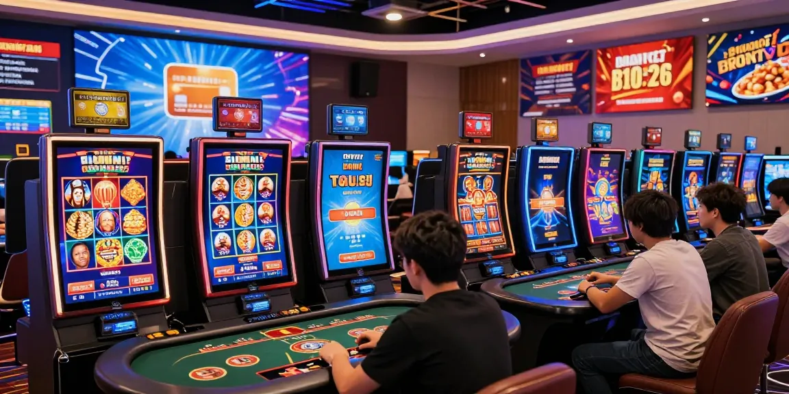 Dynamic gaming atmosphere at credit card casinos highlighting popular games and payment options.