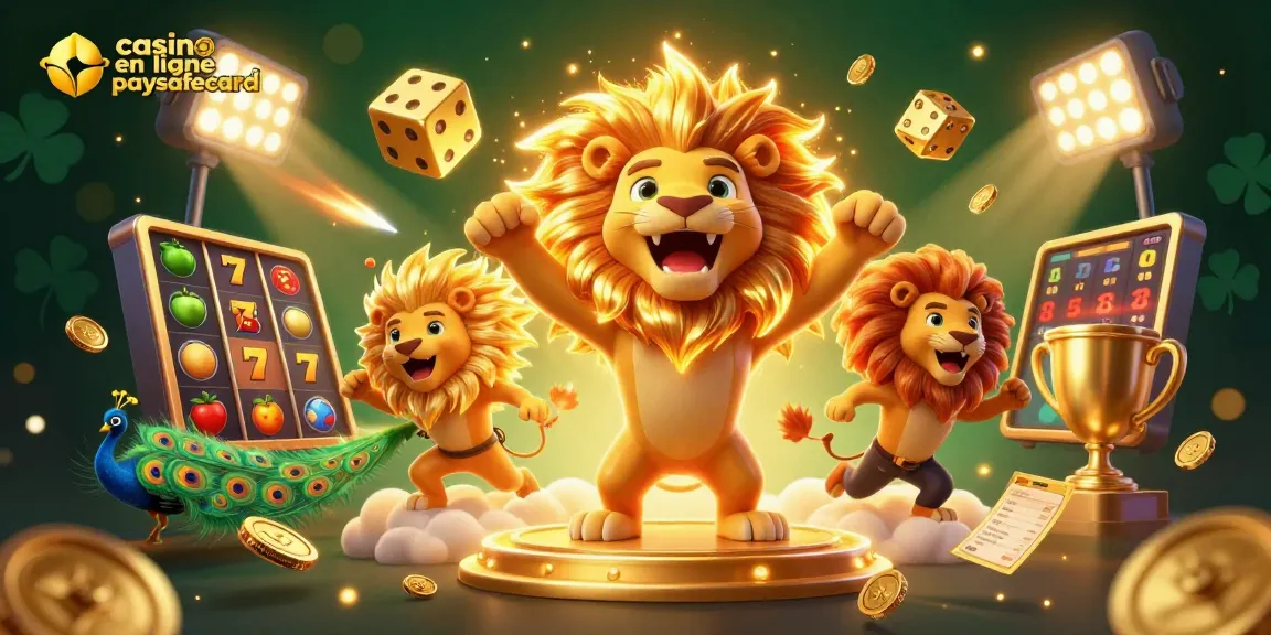 Casino en ligne paysafecard : Découvrez une scène vibrante avec des lions et des éléments de jeu dynamique