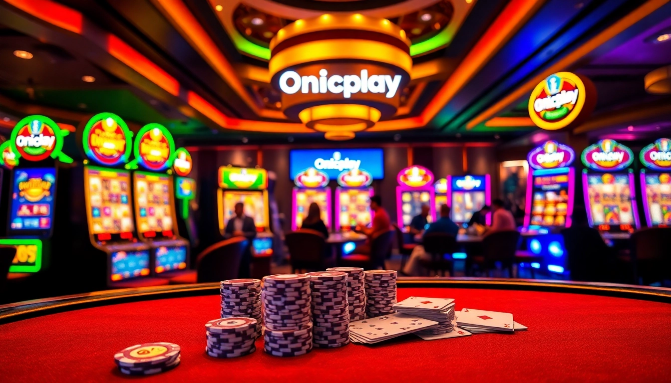 Experience thrilling gameplay at Onicplay with vibrant slot machines and engaging casino tables.