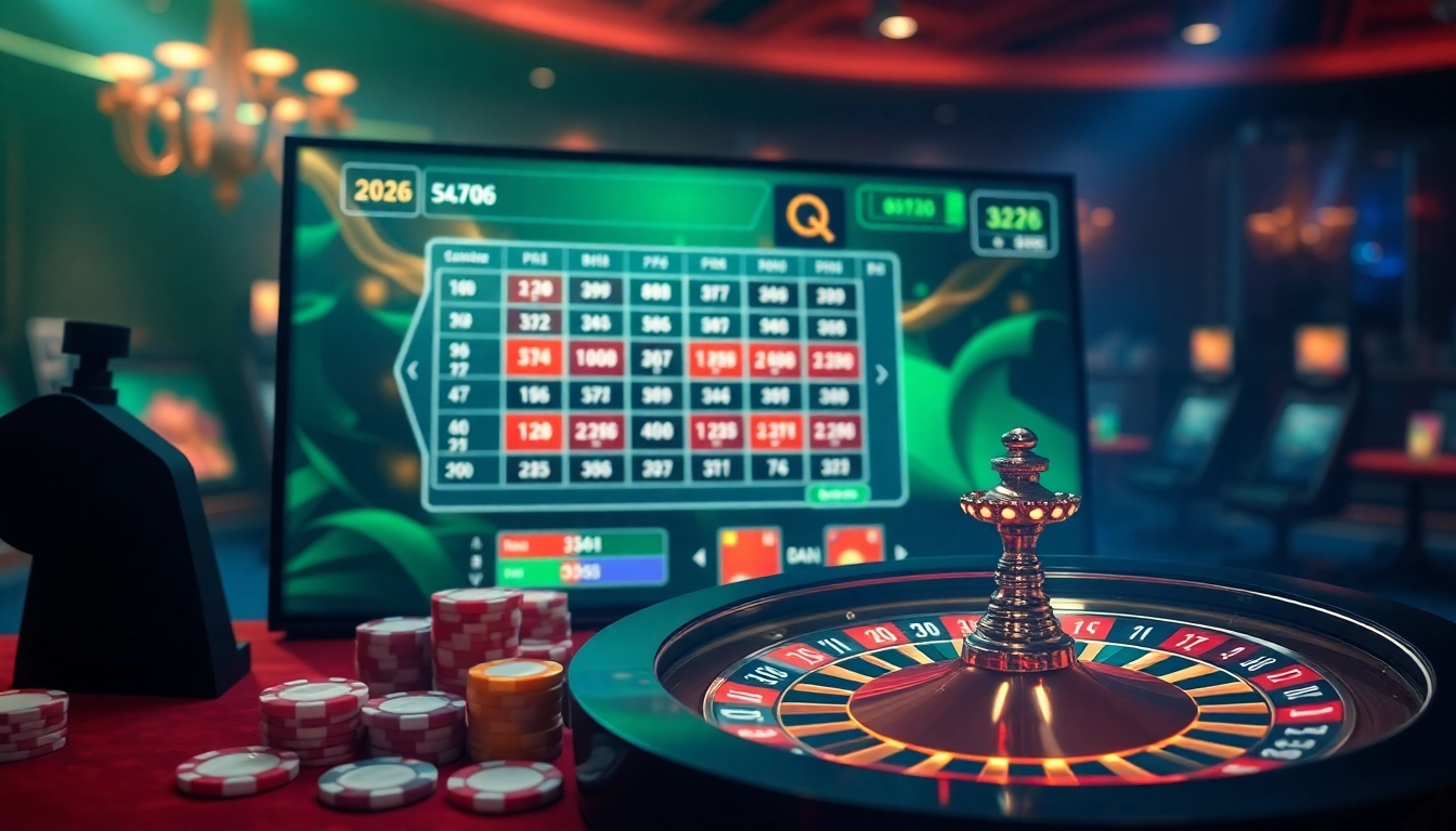 Participez à des jeux captivants au casino en ligne Français 2026 avec une roulette dynamique, des tables de poker et des interfaces en ligne animées.