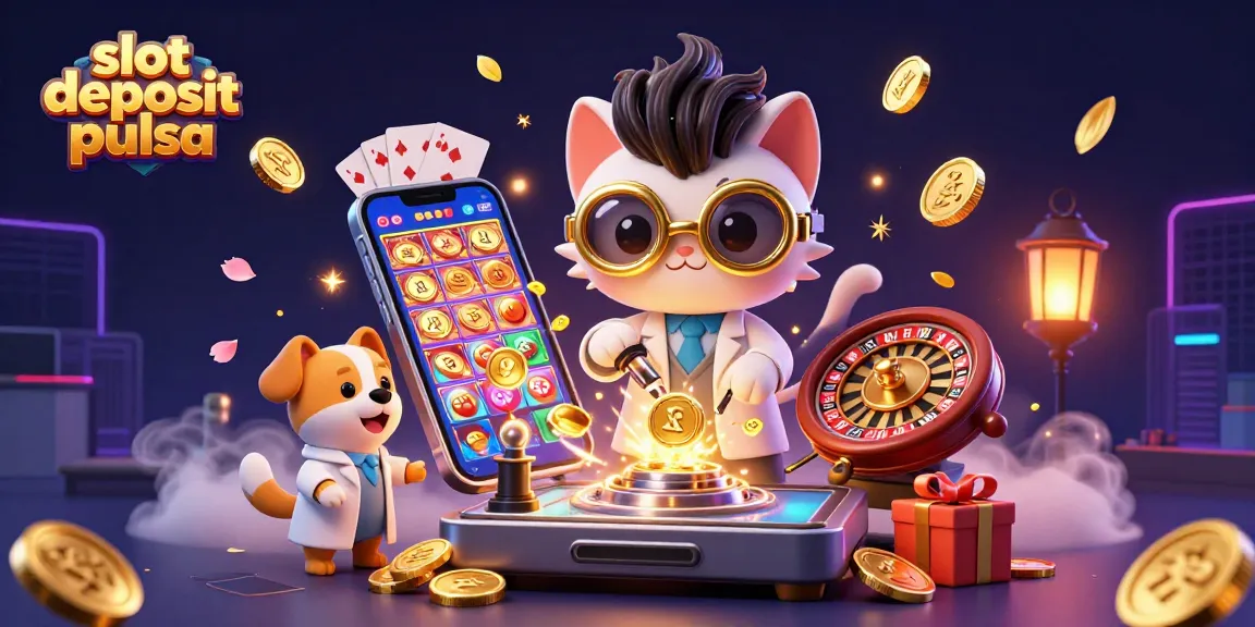 Memainkan slot deposit pulsa yang seru dengan ilustrasi 3D karakter kucing dan anjing di dunia kasino.