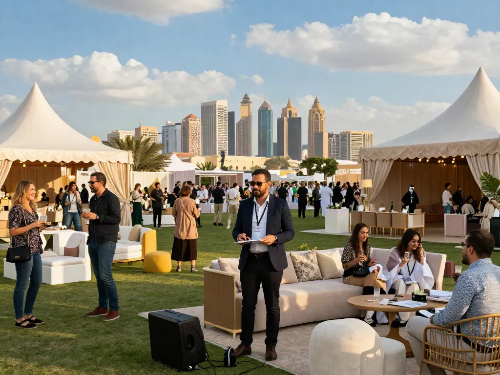Event rentals featured at a vibrant outdoor festival in Saudi Arabia.