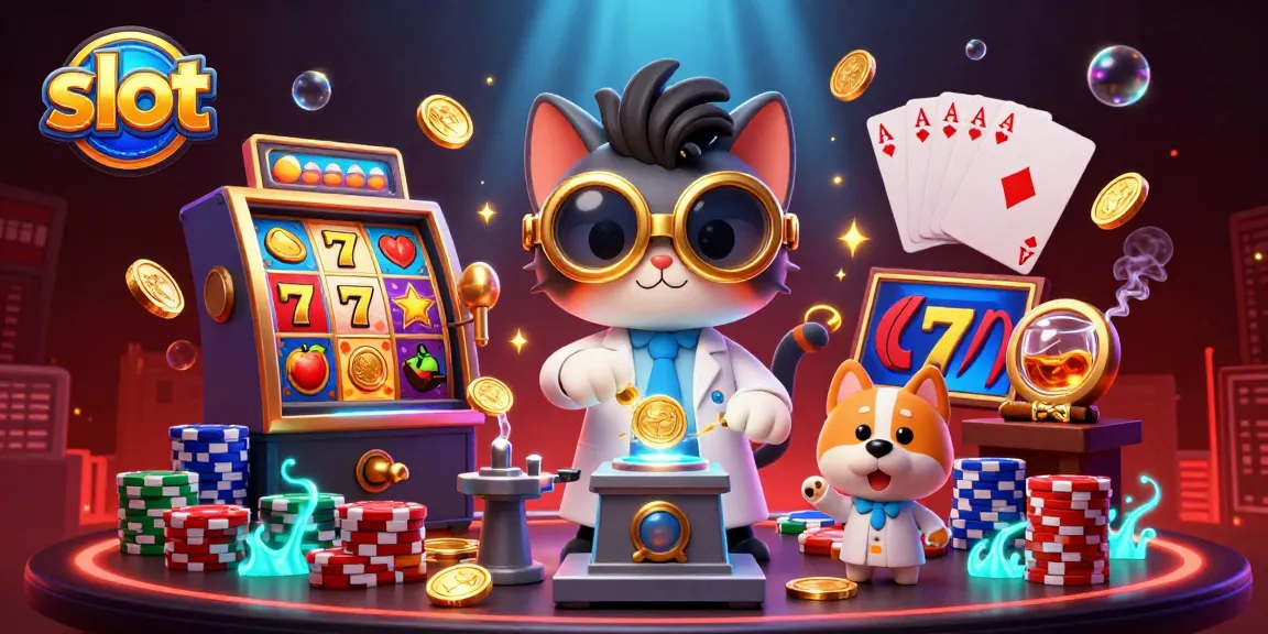 Engage in thrilling slot adventures with a vibrant 3D scene featuring cartoon characters and slots!