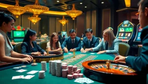 Engage in thrilling games at UU 88's vibrant casino, featuring poker chips and cards.