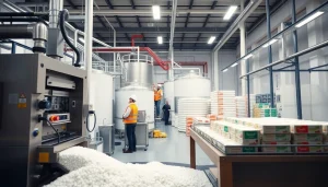 Producing quality sweeteners in a modern usine d édulcorants with advanced machinery and safety precautions.