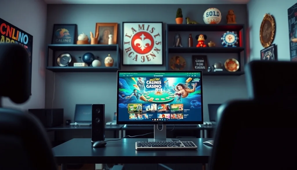 Engaging online casino in South Carolina gaming setup with vibrant interface and inviting atmosphere.