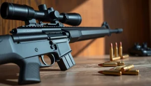 Close-up of a Forced reset trigger on an AR-15 rifle showcasing its sleek design and mechanism.