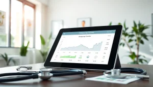 Calculate your true biological age using an interactive biological age calculator displayed on a tablet.