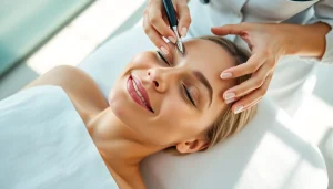 Patient receiving a VI Peel Nyack treatment in a serene spa setting.