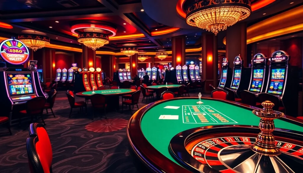 Experience MK8 betting with vibrant tables and lively players in a luxurious casino setting.