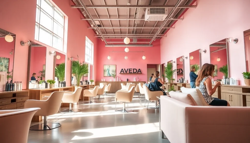 Stylish hair salon in San Diego offering complimentary services, showcasing modern design.