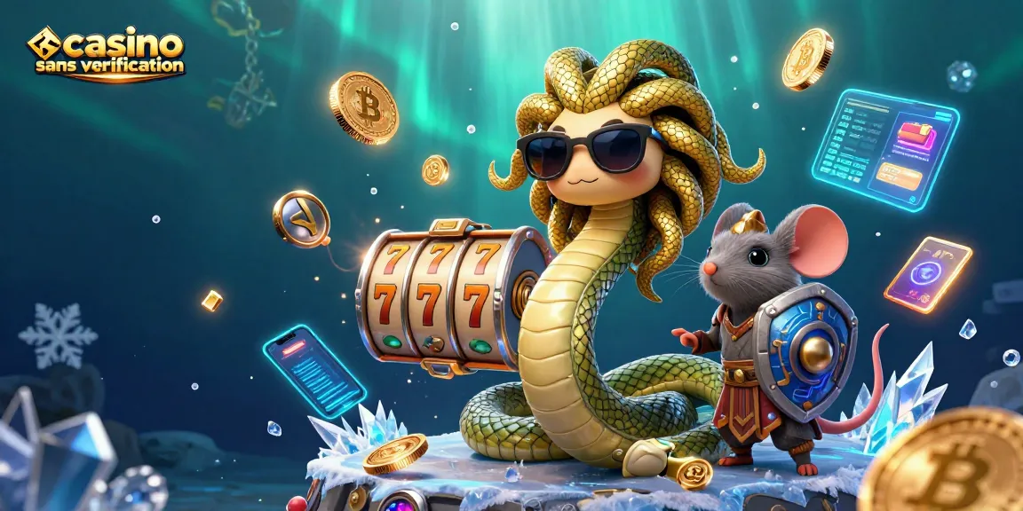 Vivez la magie des jeux à un casino sans vérification avec une illustration colorée et captivante.